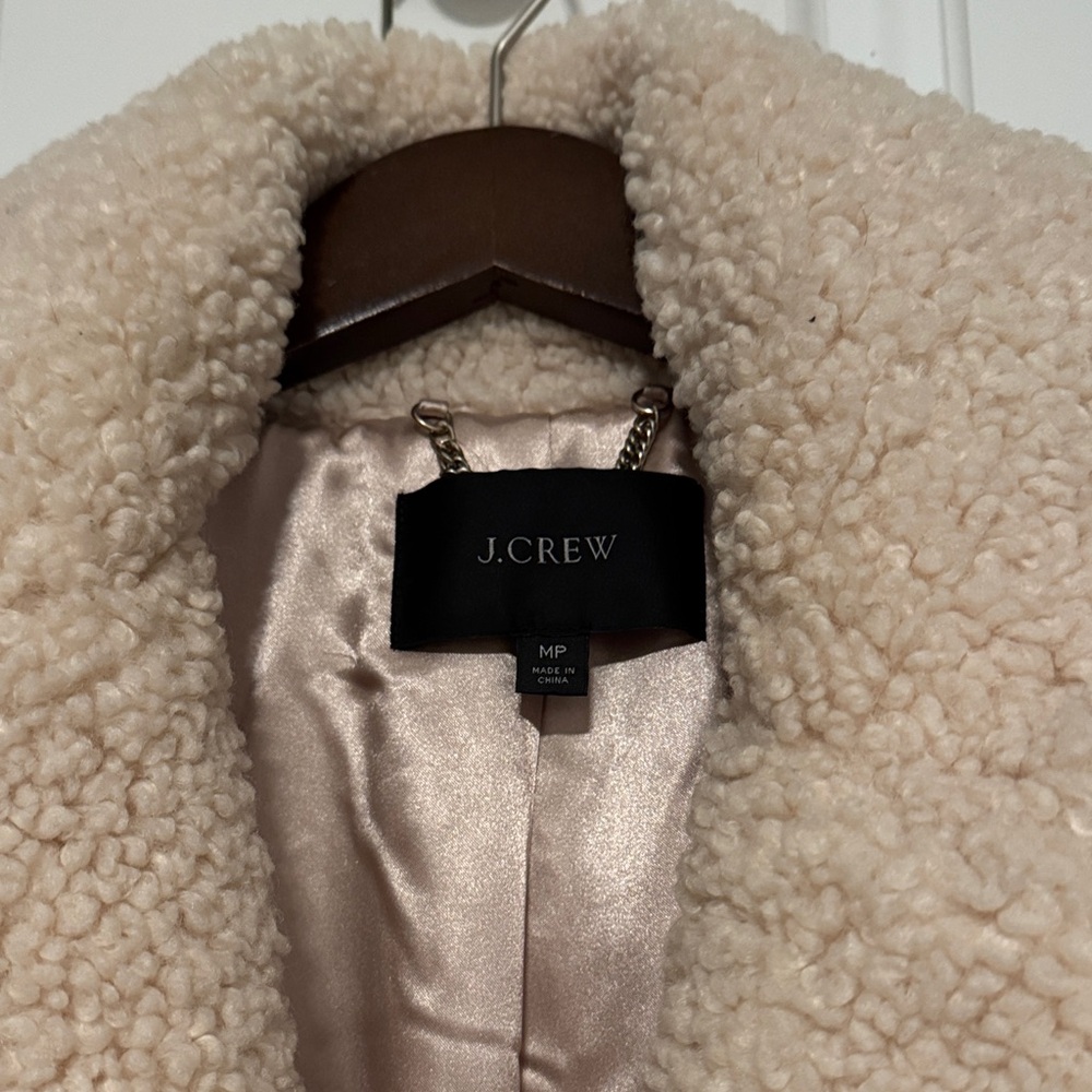J. Crew Soft Cream Sherpa coat